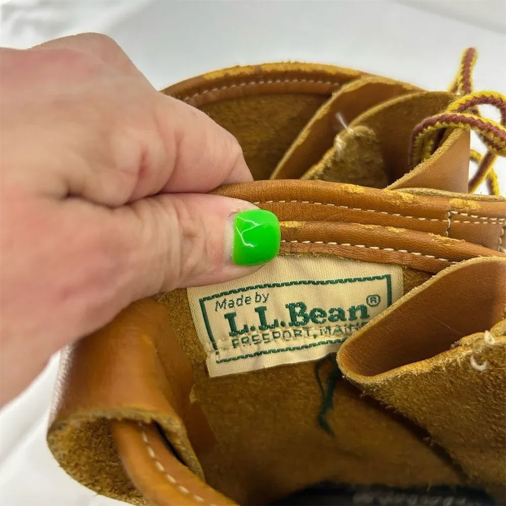Vintage Original USA Made L.L. Bean Women's Duck Boots Size 6 Brown Ankle Rain
